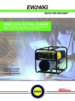 Generatore portatile per saldature per lavori edili Ew240G con frequenza di impulso 885