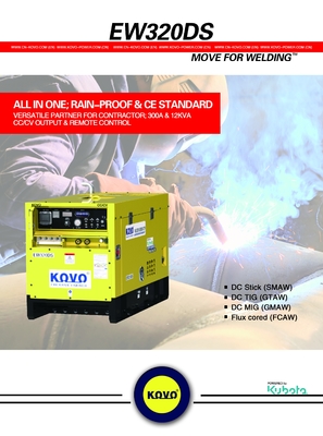 Saldatore/generatore diesel portatile KOVO EW320DST Motore ad alta frequenza e senza borse